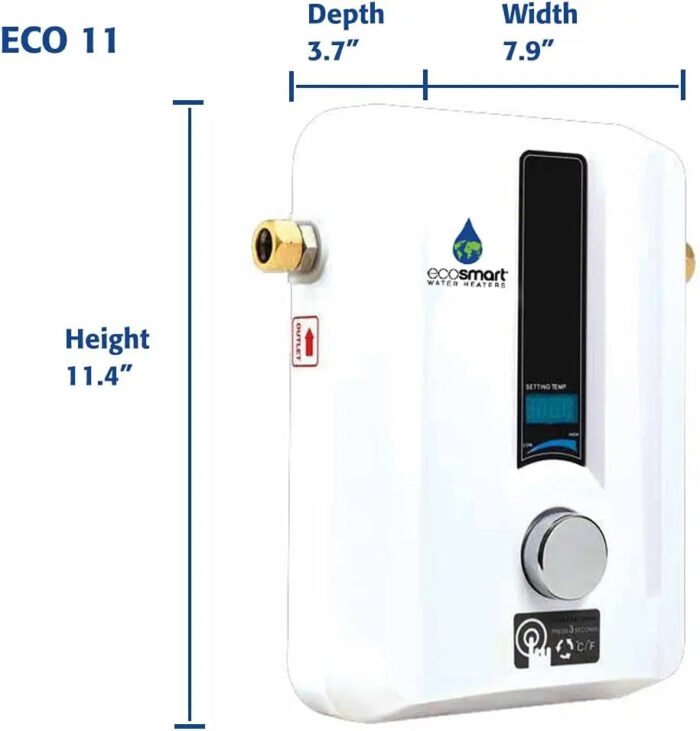 EcoSmart ECO 11 Electric Tankless Water Heater, 13KW at 240 Volts with Patented Self Modulating Technology gordeo