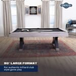 American Legend Kirkwood 90” Billiard Table with Rustic Finish, K-Shaped Legs and Black Cloth, Brown gordeo