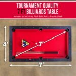 GoSports 7 ft Pool Table with Wood Finish - Modern Billiards Table with 2 Cue Sticks, Balls, Rack, Felt Brush and Chalk - Choose Your Style gordeo